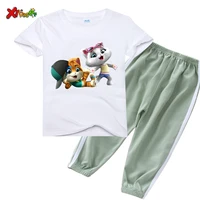 kids clothes toddler boys cartoon outfits girls summer tees suits 3 8years kids clothing t shirtpants 2 pc set birthday present