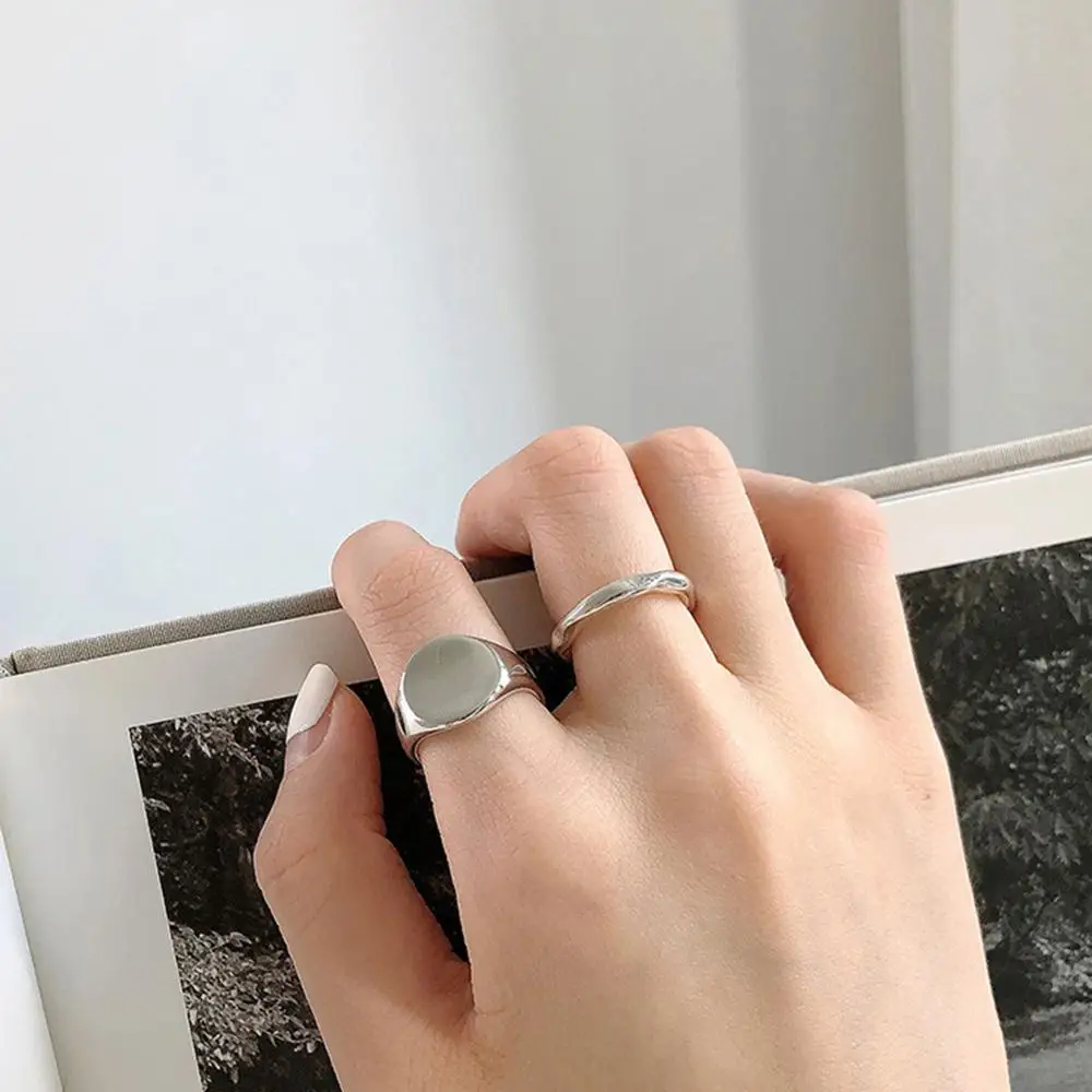 Модное глянцевое кольцо неправильной формы с геометрическим рисунком