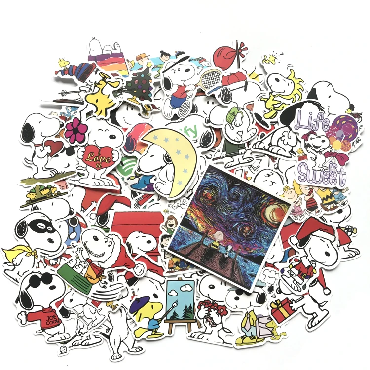 62 шт мультфильм милый щенок Snoopy матовый материал наклейка для багажа Скейтборд