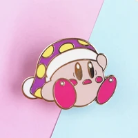 cute nightcap kirbyy hard enamel pin cute cartoon lapel pins badge brooch anime jewelry game fan collection gift