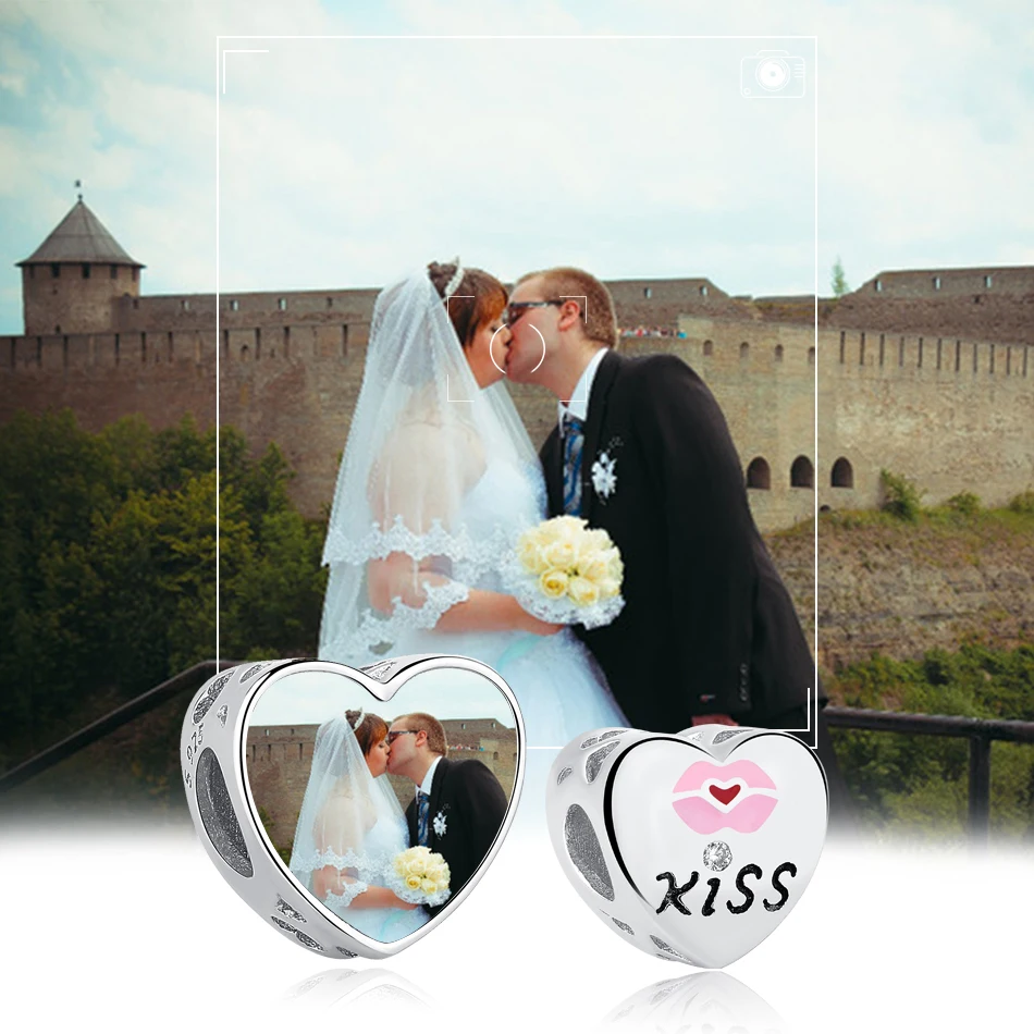 Подходит для оригинальных шармов браслет 925 пробы серебро на заказ фото сердце