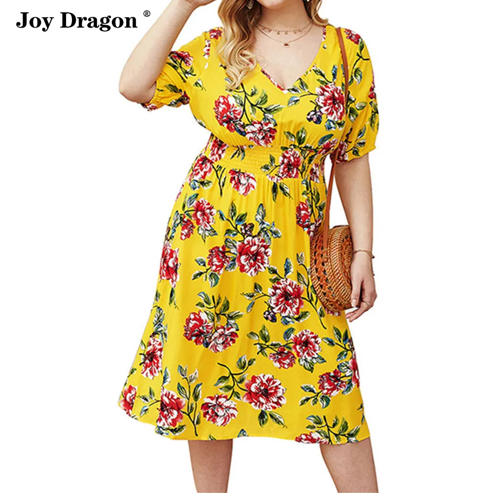 Женское новое летнее модное платье с коротким рукавом и глубоким v образным