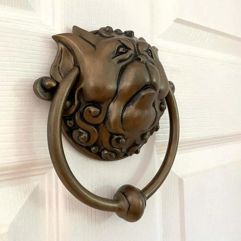 Дверной узер винтажный яркий резиновый Дракон рот ворота Ручка кольцо прочный