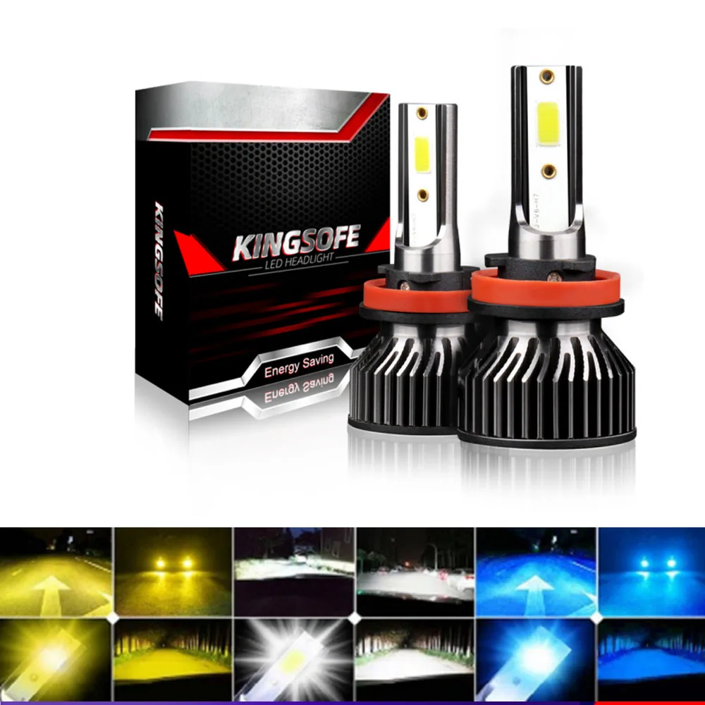 2 шт. фар автомобиля H4 H7 светодиодная мини лампа H1 светодиодные лампы H3 H11 фары