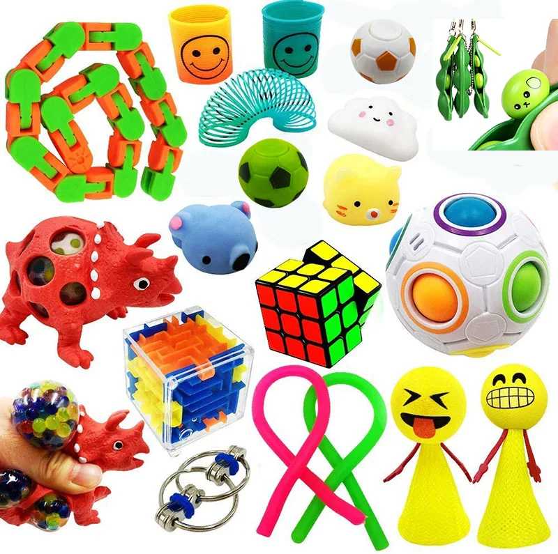 

Fidget Toys Anti Stress Toy Set Stretchy Strings Mesh Marble Relief Gift For Adults Girl Children Sensory Stress Relief Toys