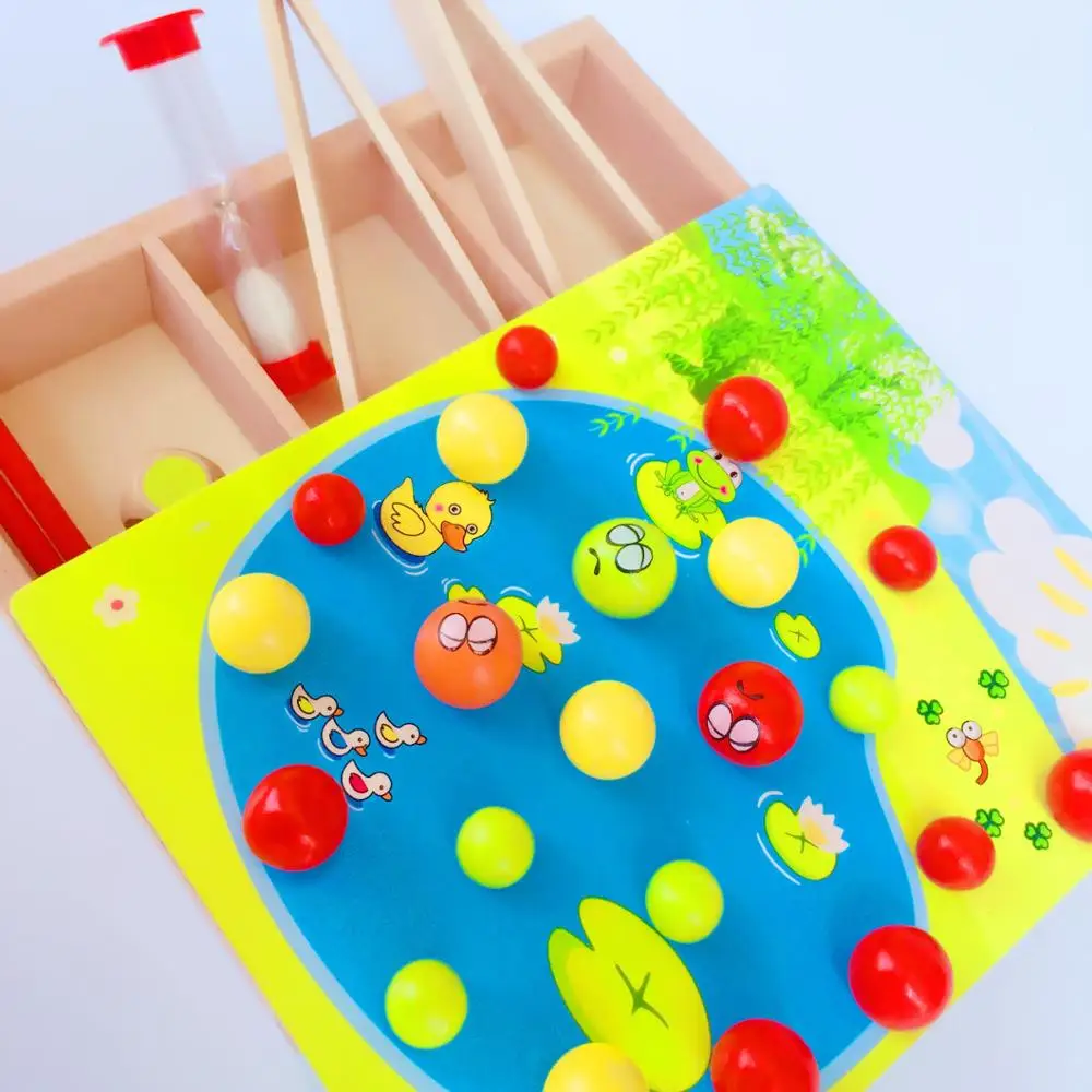 Монтессори детский деревянный зажим маленький шарик Забавный бусины