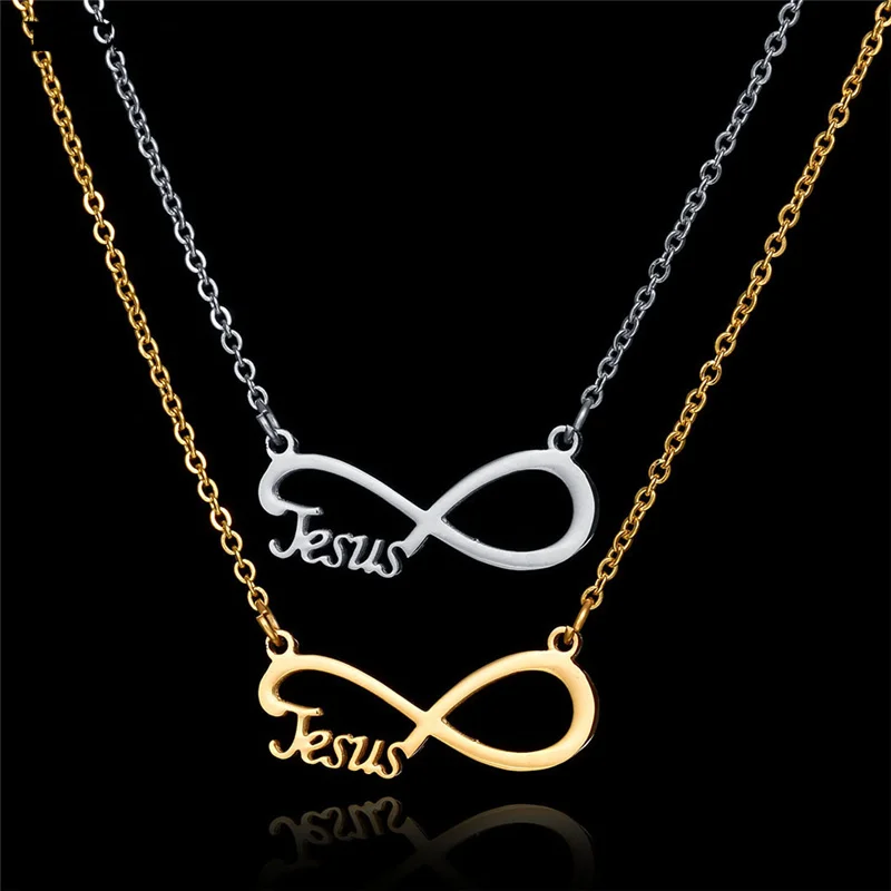 ICAM Бесконечность Подвеска с Иисусом титановая сталь колье подвеской религиозной