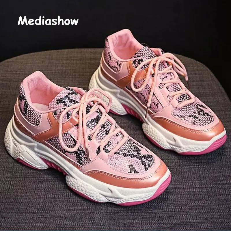New fashion brand sneakers Woman Shoes Pu leather Leopard Platform outdoor sneakers women sports shoes Ladies Plus size 36-42