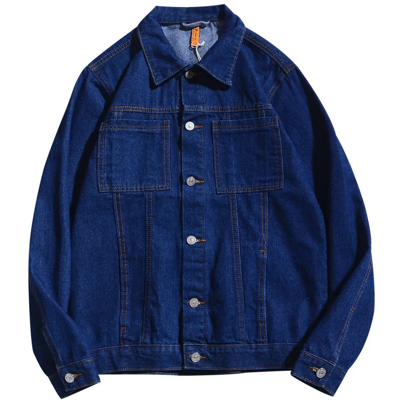 

PAULKONTE 2020 Spring Casual Men Demin Jacket Casual Men's Jeans Coats Streetwear Solid Slim Japan Harajuku