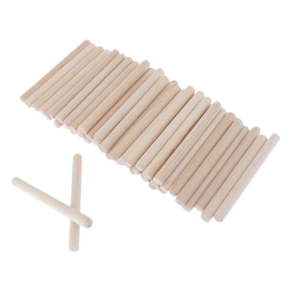 

50 Pieces Blank Wooden Pieces Sticks DIY Embellishment Craft Ornament 55mm