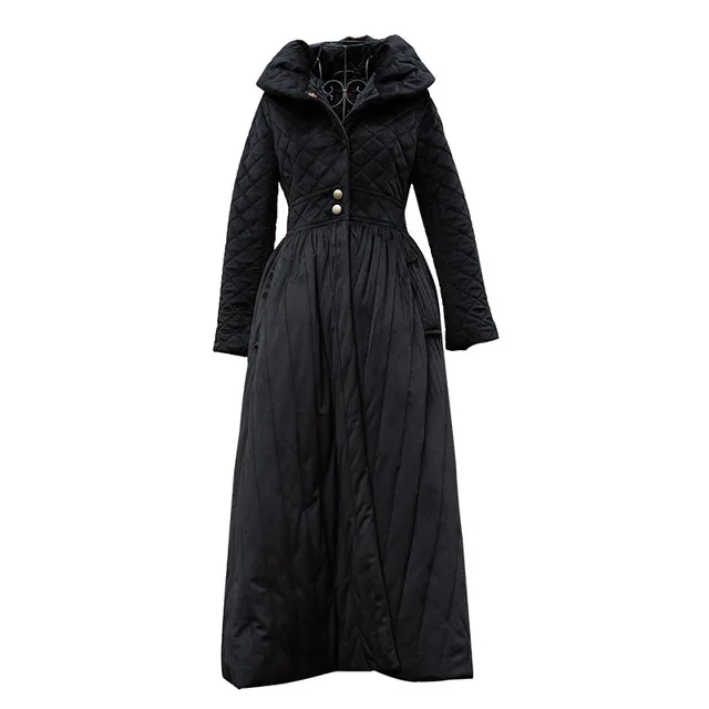 

Slim-fit cotton coats 130cm X-long winter cotton coats female over the knee warm thicker cotton jacket wholesale F322