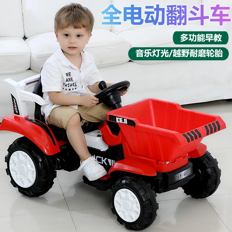 

New Electric Car for Children Engineering Off-road Vehicle Toys Kids Ride on Cars Dump Truck Carriages Remote Control Excavator