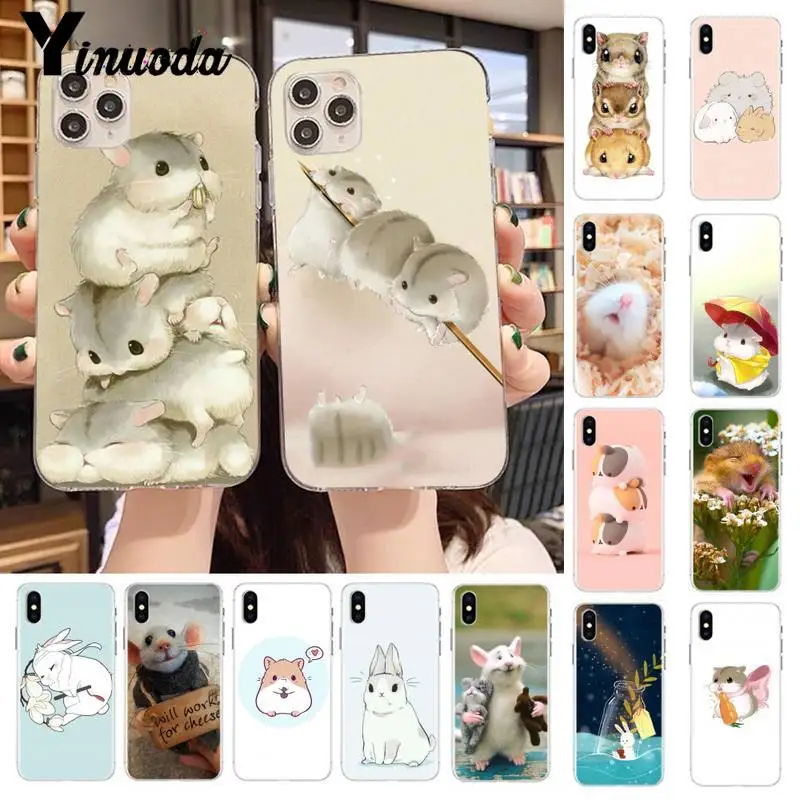 

Rabbit mouse Hamster Bling Cute Phone Case for iPhone 13 11 pro XS MAX 8 7 6 6S Plus X 5S SE 2020 XR case