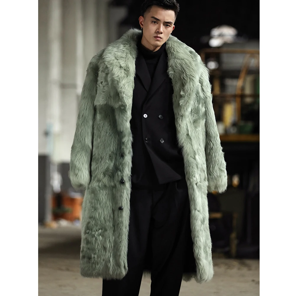 Новинка 2019 мужская желтая куртка из овчины модное женское Шерстяное Пальто