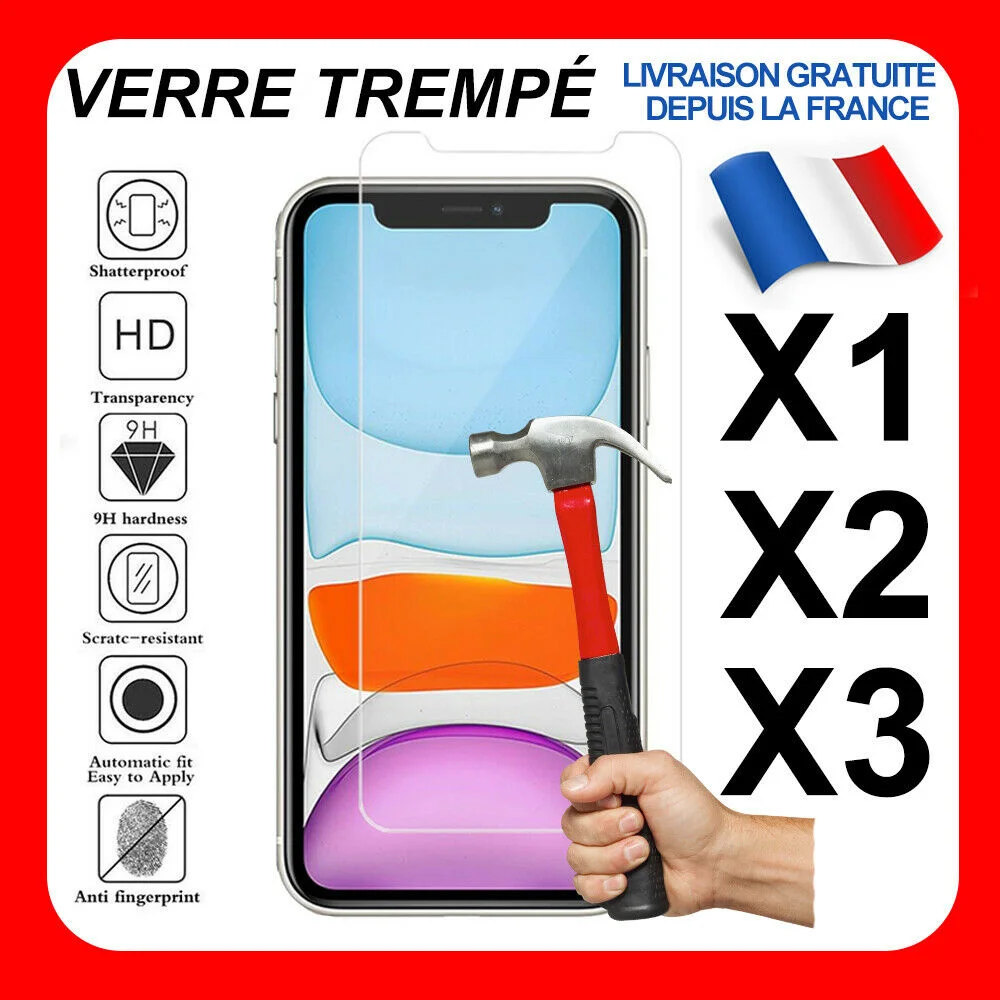 

Film Vitre Protection Verre Trempé Écran For iPhone 12 11 Pro X XR XS Max 6 7 8
