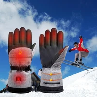 smart heated gloves heated gloves 3 heating levels waterproof warm keeping electric winter gloves for skiing cycling