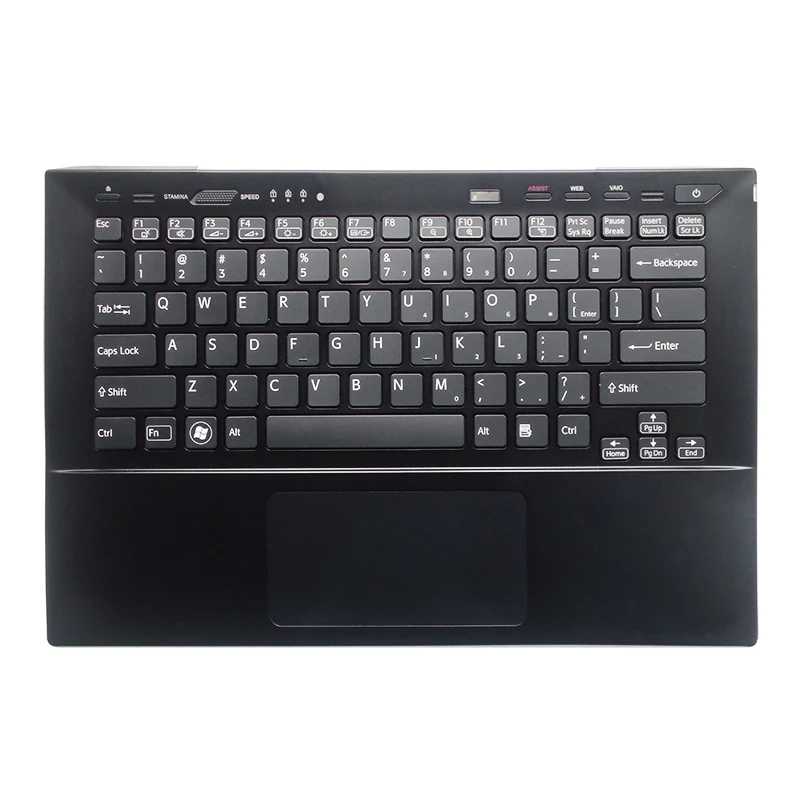 black GZEELE для sony vaio SVS13A SVS131 SVS131A SVS13A2S1 SVS131A11T SVS13 Упор для рук верхняя крышка клавиатура ободок тачпад C чехол - Цвет: black