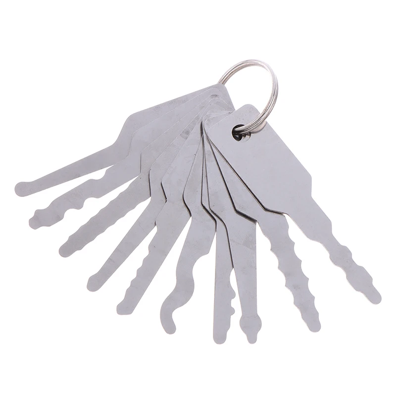 

10x Stainless Jiggler Keys Dual Sided Car Unlocking Lock Opening Repair Kits
