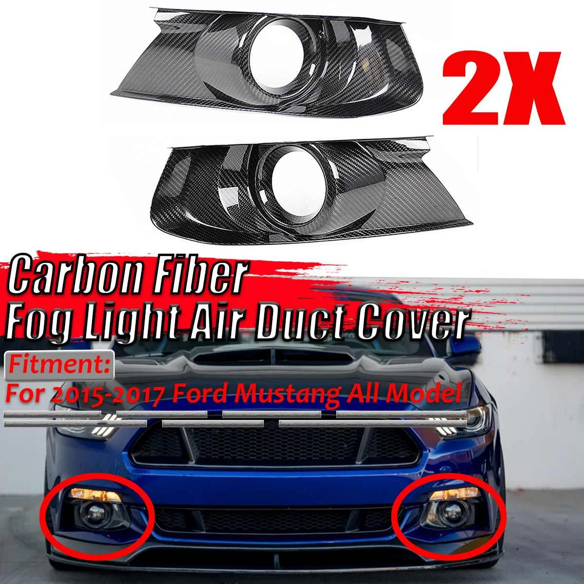 

Пара настоящего углеродного волокна передний бампер автомобиля противотуманный светильник лампа Безель воздушный кожух воздуховода рамк...