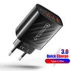 Сетевое зарядное устройство с 4 usb-портами, 48 Вт, quick charge 3,0 Для iPhone 12, Samsung, xiaomi, huawei, универсальный адаптер для быстрой зарядки телефона, зарядное устройство