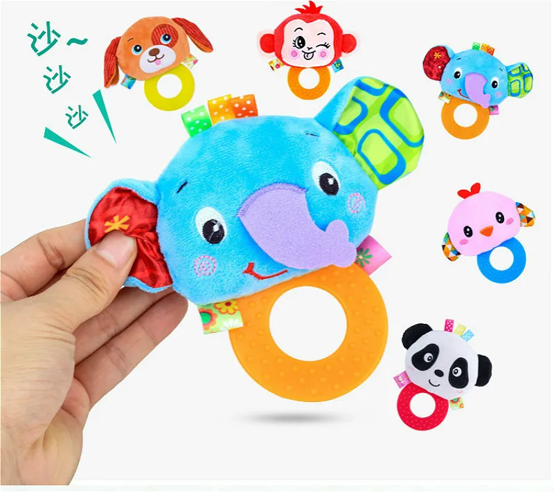 Ручной Прорезыватель для зубов с животными детские погремушки игрушки