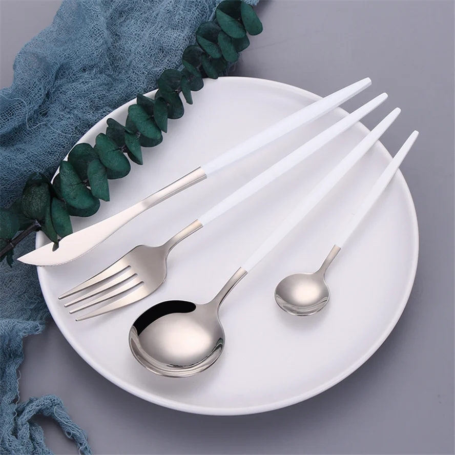 Kitchen Utensils Creative Combination Dinnerware Knife Fork Dessert Spoon Set Tableware Set Luxury Flatware Travel Cutlery Set