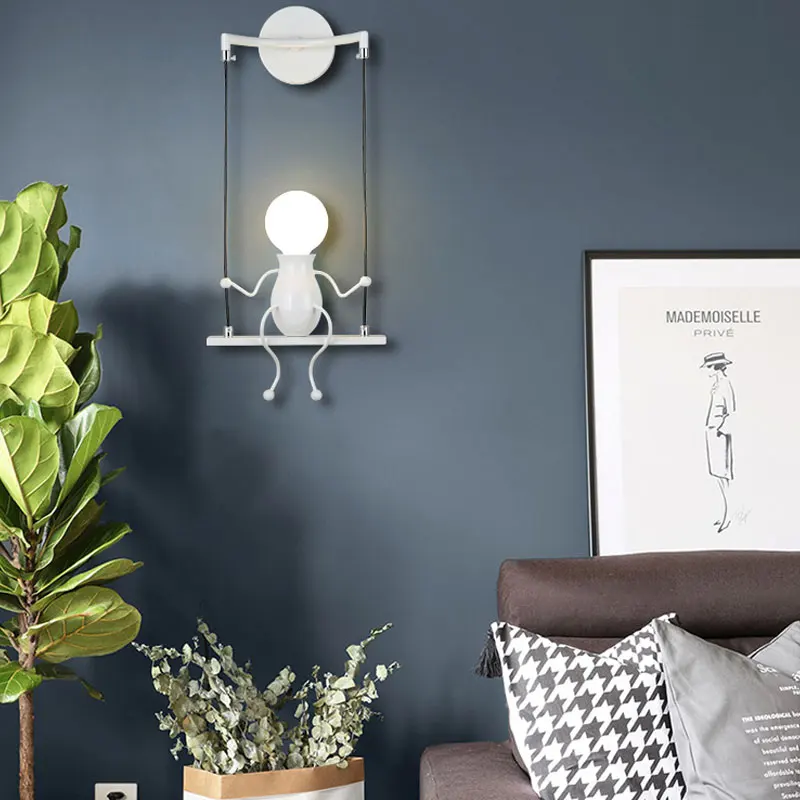 

Nordic Modern LED interior decor wall lamp Creative bedroom bedside stairs aisle or teen room study decorative wall light