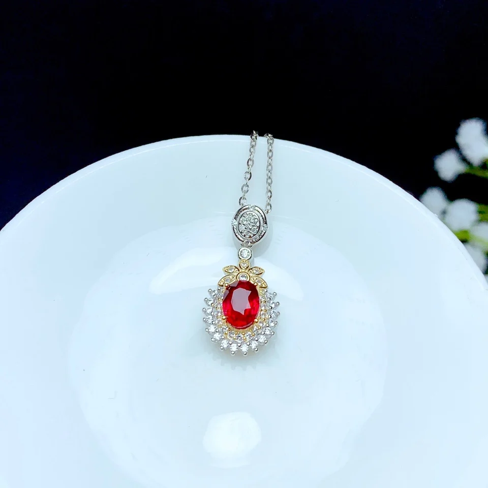 

Shilovem натуральный новая горящая голубь кровяной рубиновый драгоценный камень подвески Для женщин реальные 925 пробы серебряные ювелирные ук...