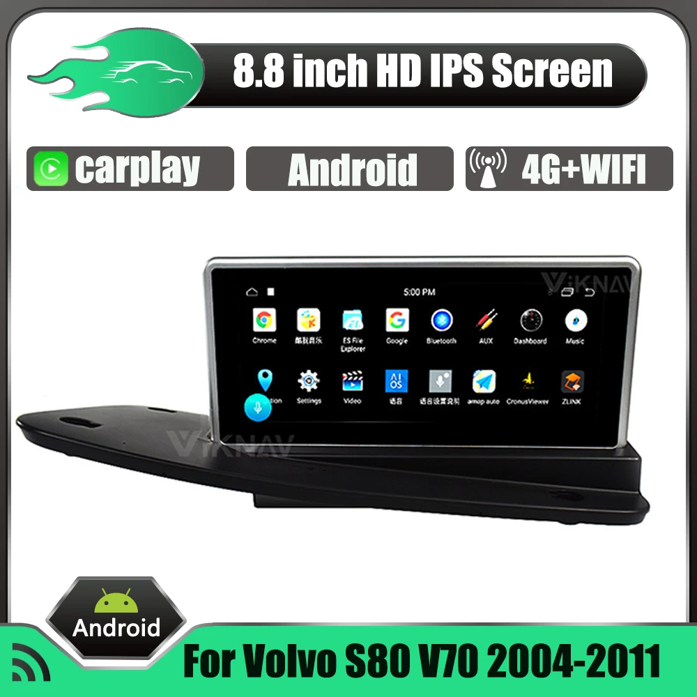 

8.8 Inch Android Car Radio Multimedia Player For Volvo S80 V70 2004-2011 GPS Navigation Audio Video Stereo Screen Head Unit DSP