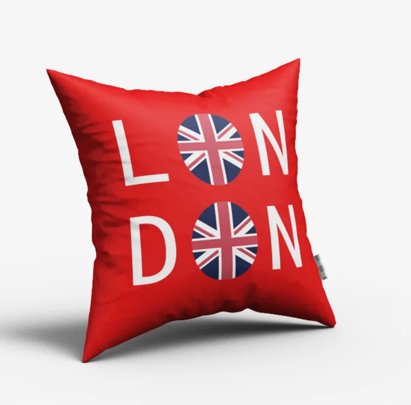 

Royal England Style Geometric Printed Cushion Cover Polyester Throw Pillow Cases for Sofa Car Black Home Decorative Pillowcase