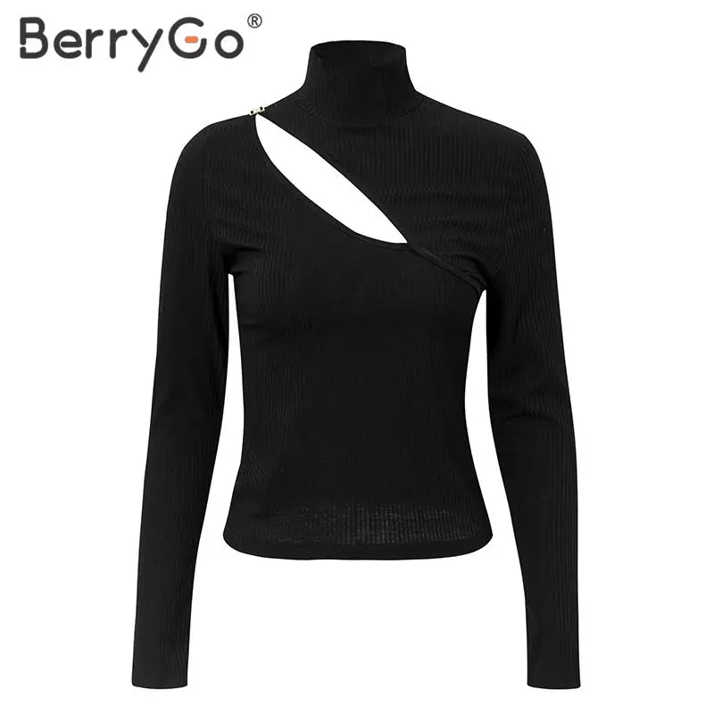 Женский вязаный пуловер BerryGo шикарный праздничный джемпер с длинным рукавом и