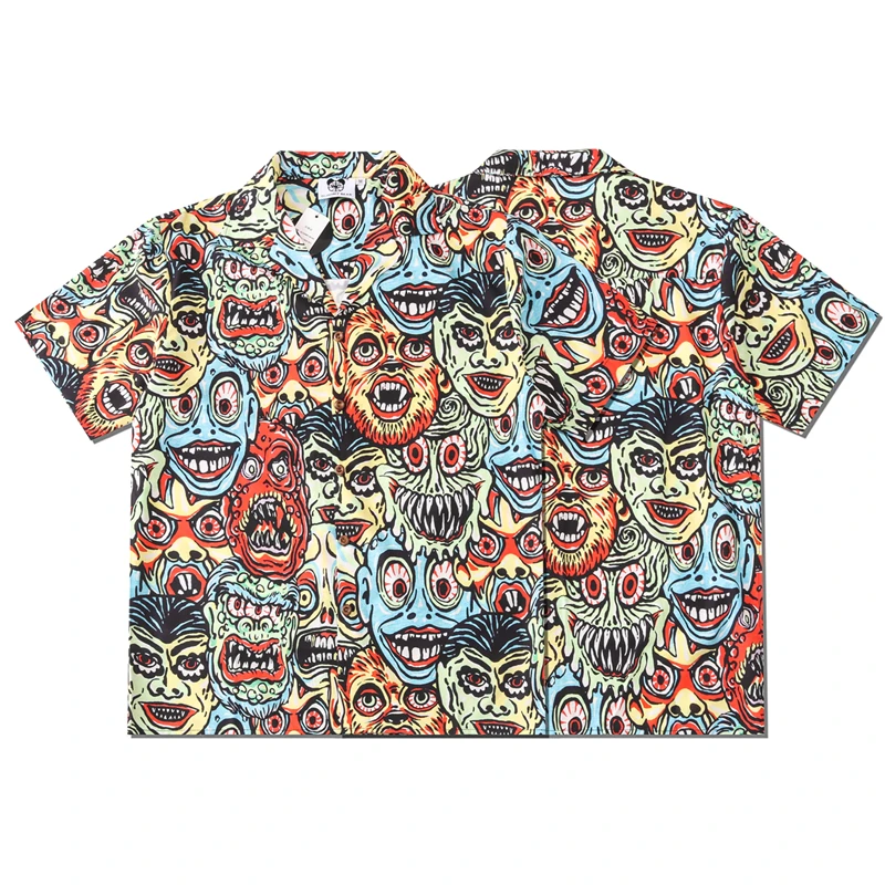 Рубашка OSCN7 Мужская/женская с принтом Повседневная пляжная блуза оверсайз