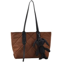 vento marea women shoulder bag for winter 2021 new large capacity black simple handbag designer nylon warm shopping tote rabbit