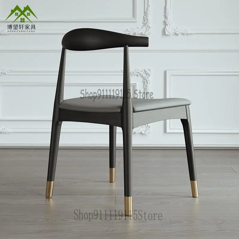 Стул Nordic Luxury Chair Ox Horn Solid Wood Back Simple Dining Household Desk Restaurant on.