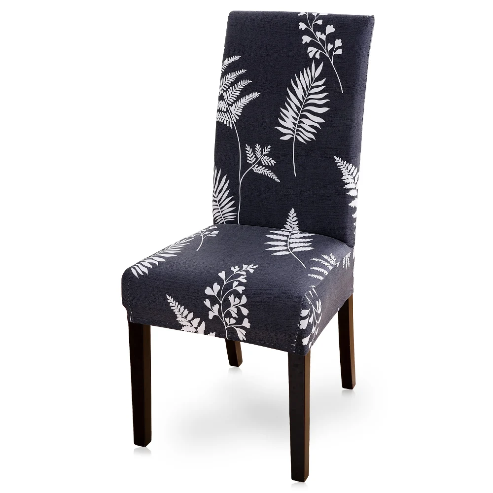 8 Black Flower Printed Chair Cover Big Elastic Kitchen Slipcover Removable Anti-dirty Seat Cover for Banquet Hotel Wedding Decos - Цвет: 8