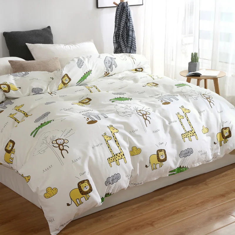 Пододеяльник с мультяшным рисунком покрывало из чистого хлопка животного