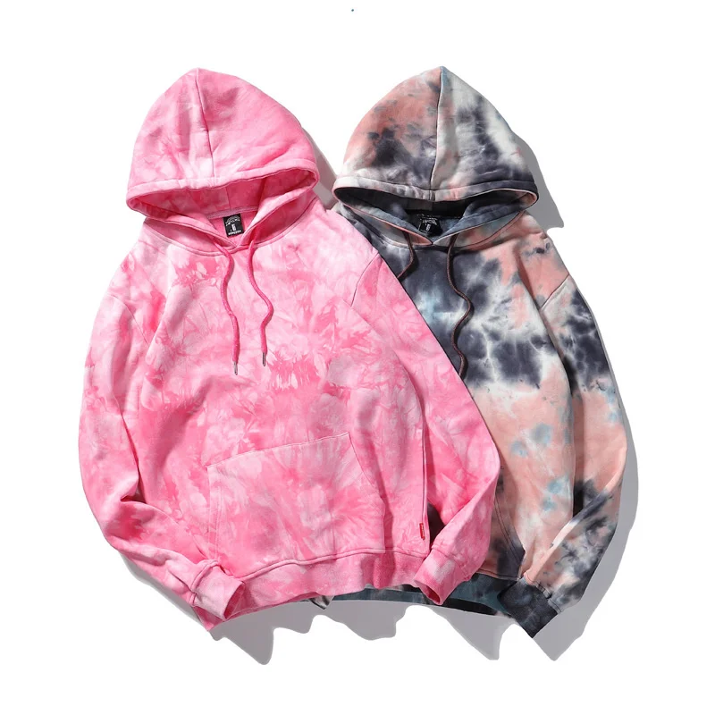 

Cotton Hoodies Sweatshirts Men Women Loose Long Sleeve Tie-Dye Pullovers Hip Hop Tops Streetwear Female Plus Size Tops