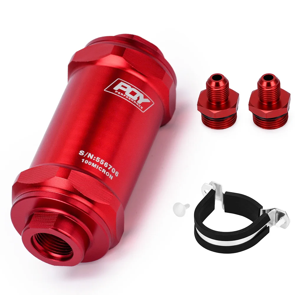 Фото Hypertune - AN6 / AN8 / AN10 Inline PQY топливный фильтр E85 этанол с 100 микрон элемент из нержавеющей стали и стикер PQY №2