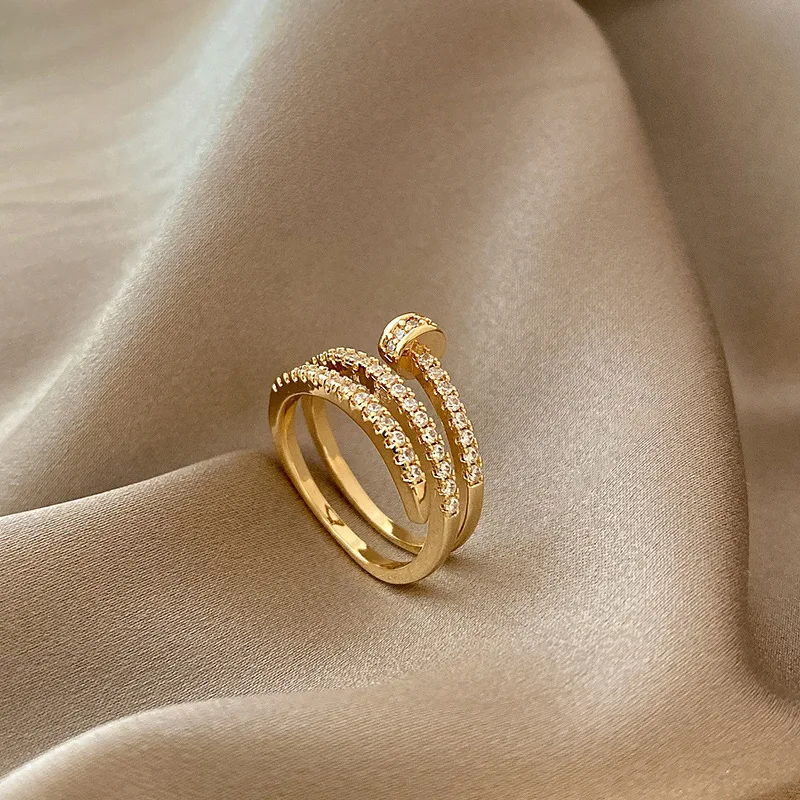 2021 Korean New Exquisite Simple Nail Ring Fashion Temperament Versatile Open Ring Female Jewelry