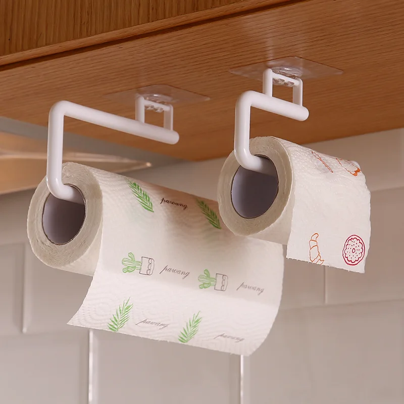 

Non perforated Paper Towel Holder Toilet Paper Hanger Roll Paper Film Storage Rack Wall Hanging Shelf Bathroom Organizer Shelf