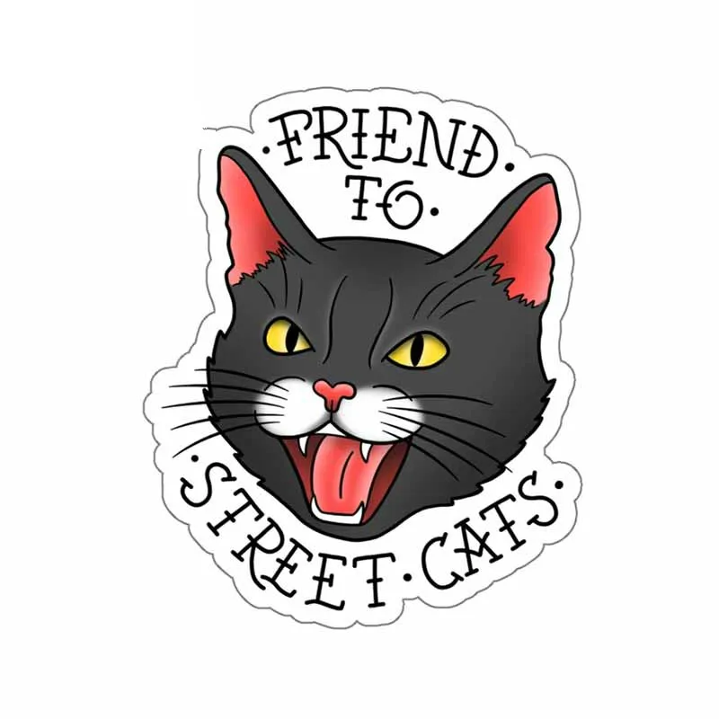 

Interesting Street Cats Car Sticker Styling Decal Accessories Waterproof Sunscreen Vinyl Car Window Cover Scratches PVC13*11cm