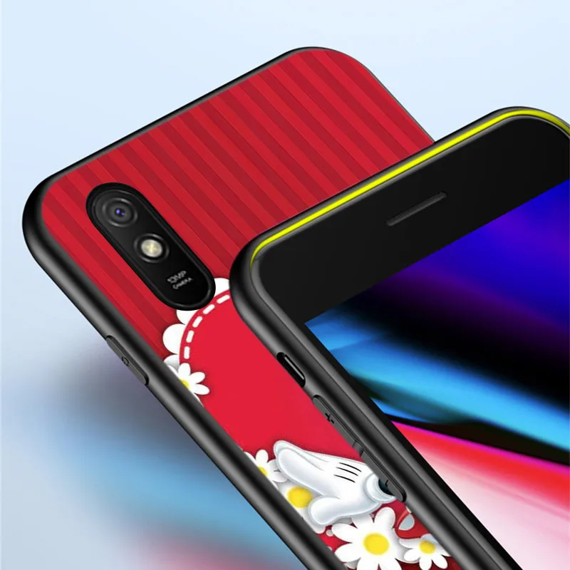 Red Mickey Minnie For Xiaomi Redmi 10 10X 9T 9C 9C 8 7 5 K50 K40S Gaming 4G 5G Silicone TPU Soft Black Phone Case Fundas Coque