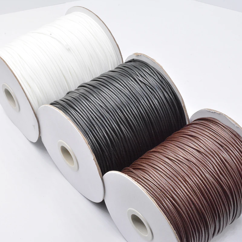 Черные коричневые белые 10 м/лот Вощеные хлопковые нитки для шнурка ремешок 0 5/0 8/1