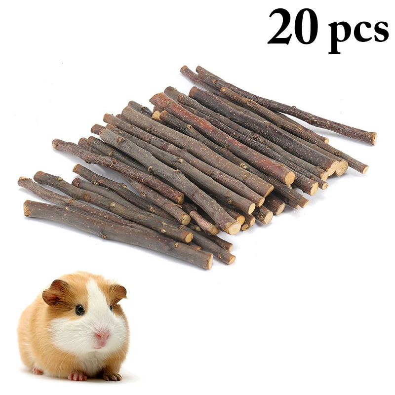 

Hamster Rabbit Wood Stick Natural Interactive Bunny Chewing Stick Chinchilla Chew Stick for Chinchilla Hamster Small Pet Toys