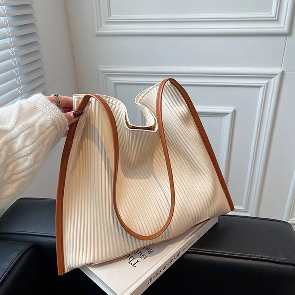 

Винтажные женские кожаные сумки на плечо, темпераментная плиссированная женская сумка для покупок через плечо, вместительные сумки