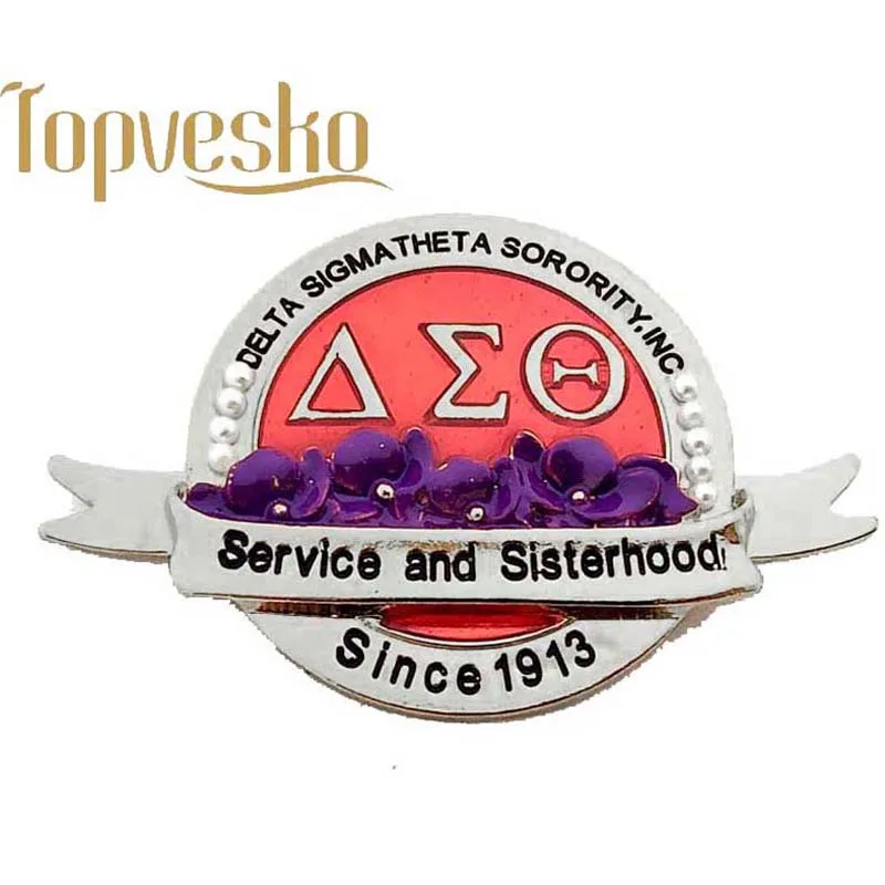 Pureple цветок DST AEO Delta Sigma Theta брошь с жемчугом Женский Ювелирные изделия