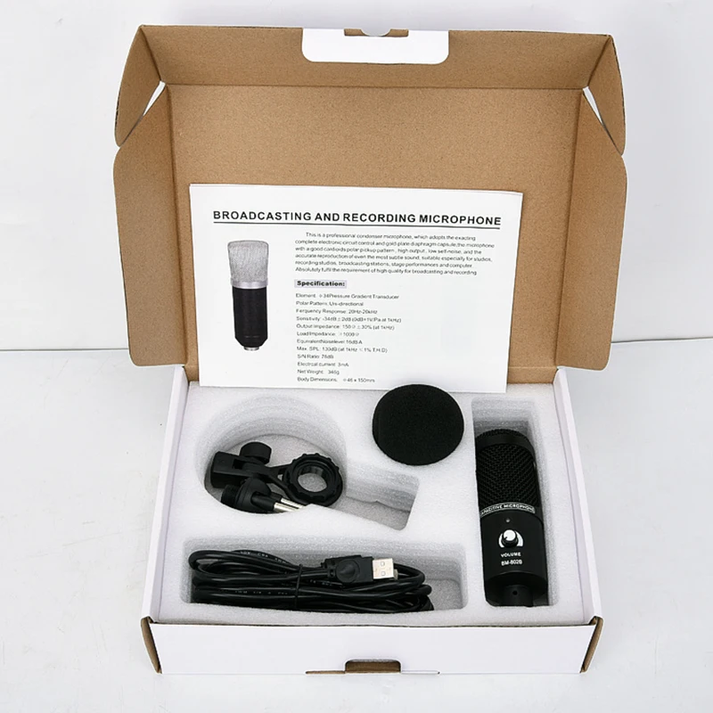 

USB Microphone Kit Professional Condenser Microphones For PC Computer Laptop Recording Studio Singing Gaming Streaming Mikrofon