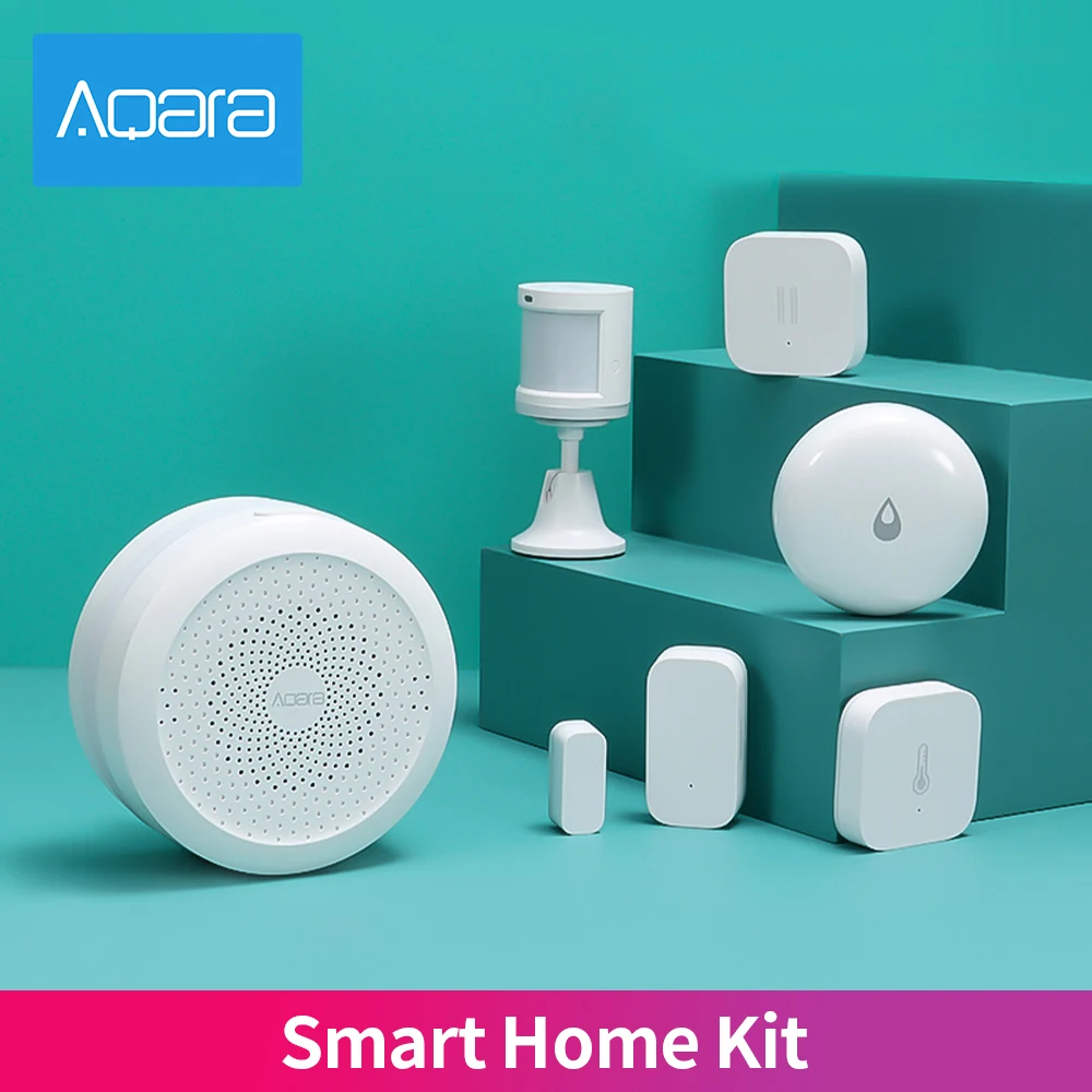 Комплект для умного дома Aqara Zigbee Hub, беспроводной датчик движения, работает с приложением mi Home
