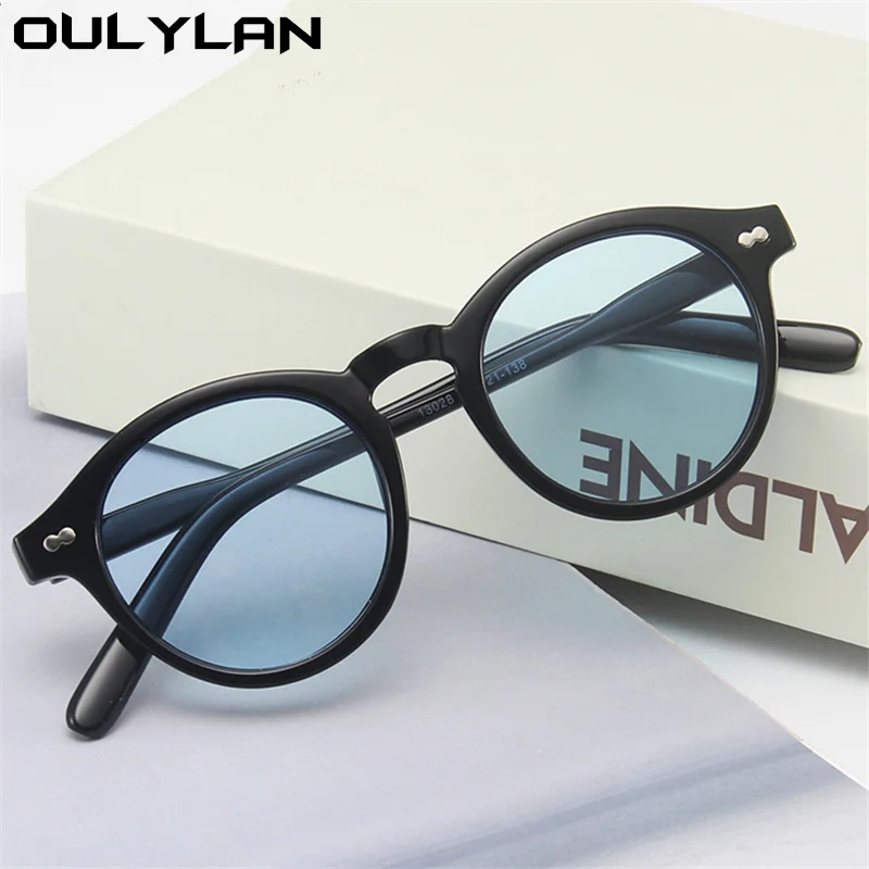 

Oulylan Fashion Round Sunglasses Women Luxury Brand Designer Small Sun Glasses Men Vintage Green Yellow Eyewear Shades UV400