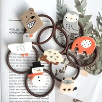 acrylic christmas snowman pine fox cat hair rope simple lovely girl baby elastic hair bands best selling 2019 products women